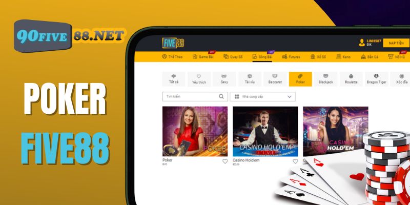 Poker tại FIVE88 có nhiều phiên bản